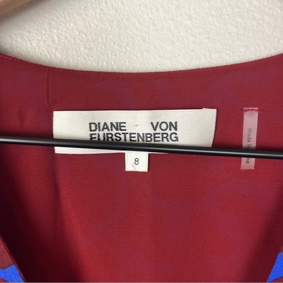 Diane von Furstenberg 100% Silk Short Sleeve Animal Print Dress - Picture 4 of 5